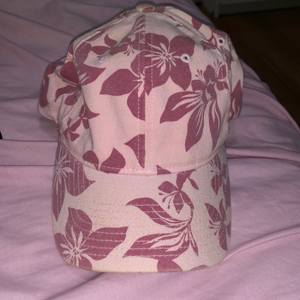 Girls Pink Floral/Tropical Hat